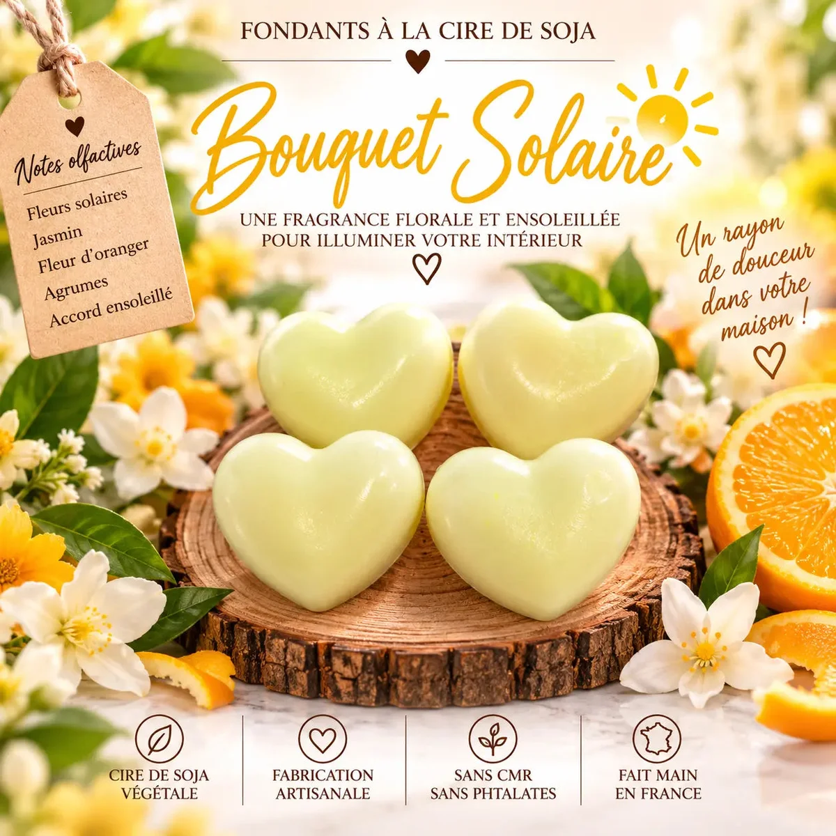 Fondants Parfumés Bouquet Solaire à la Cire de Soja