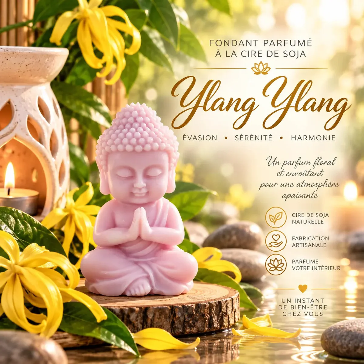 Fondants Parfumés Ylang-Ylang à la Cire de Soja
