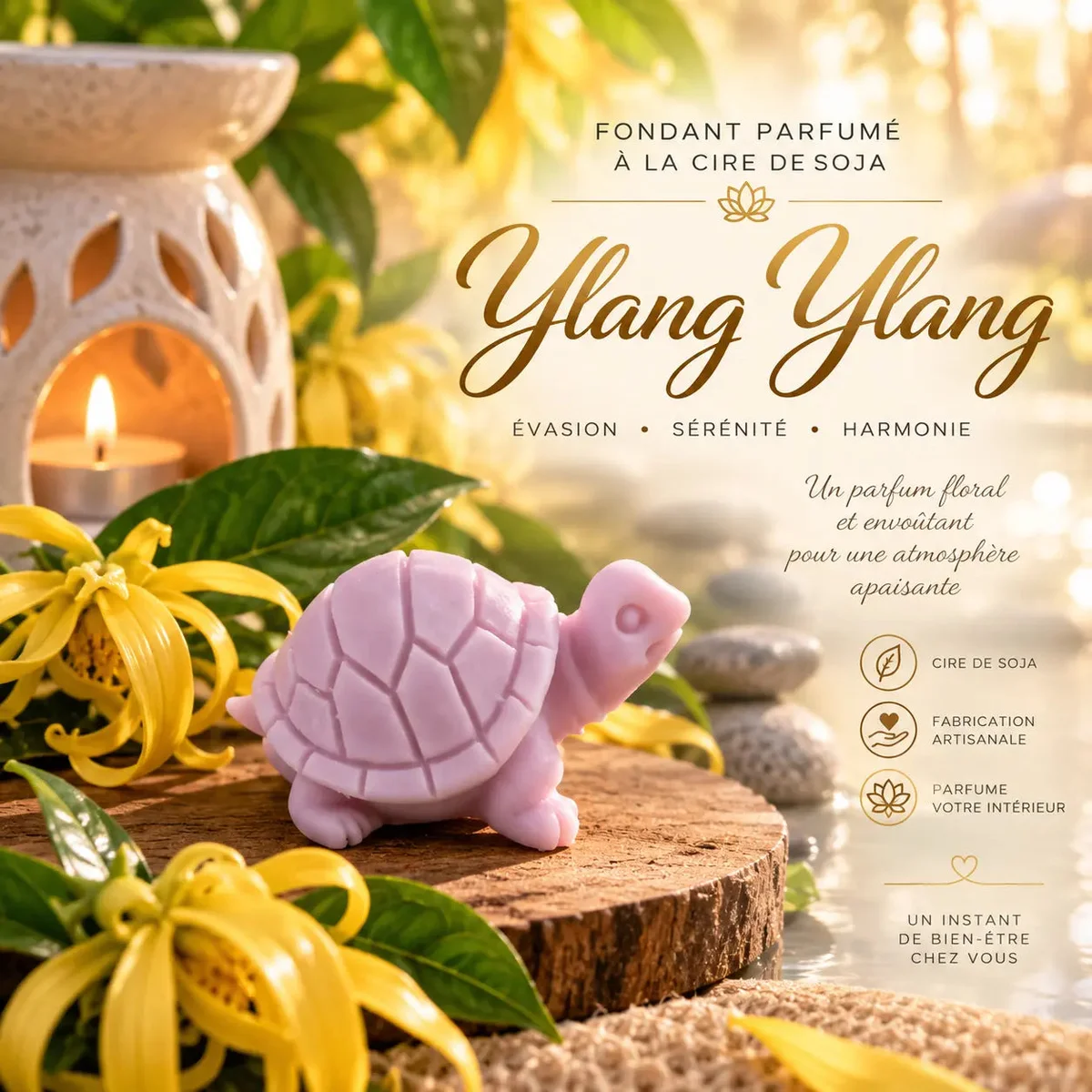 Fondants Parfumés Ylang-Ylang à la Cire de Soja