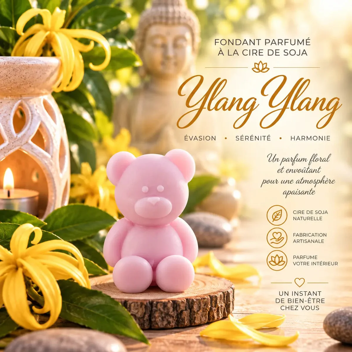 Fondants Parfumés Ylang-Ylang à la Cire de Soja