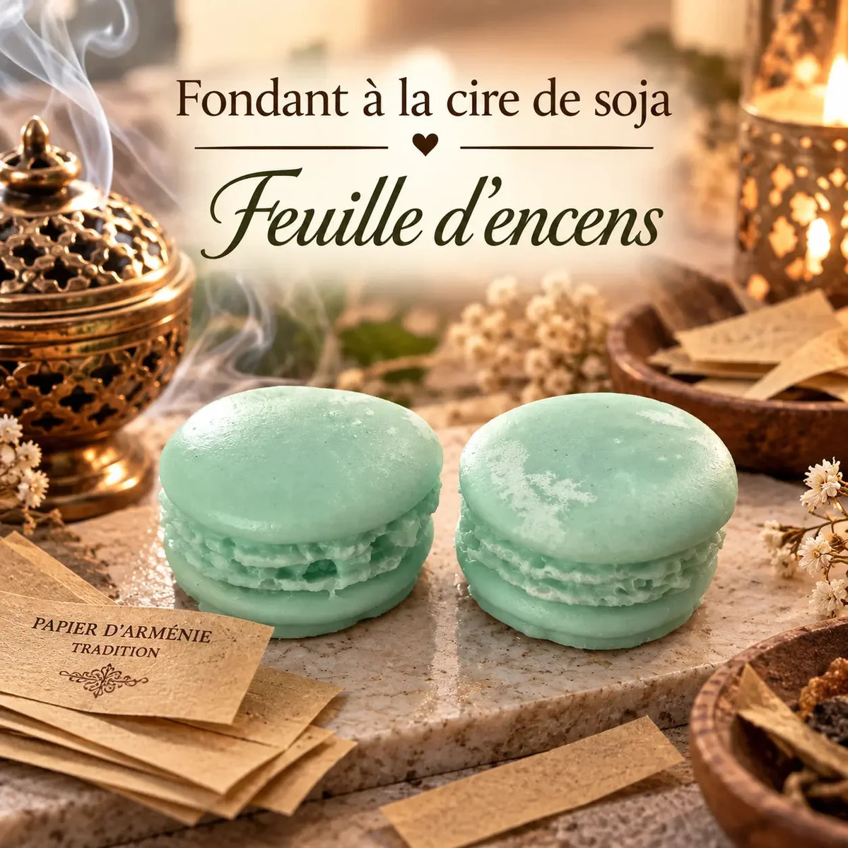 Fondants Parfumés Feuille d’Encens à la Cire de Soja