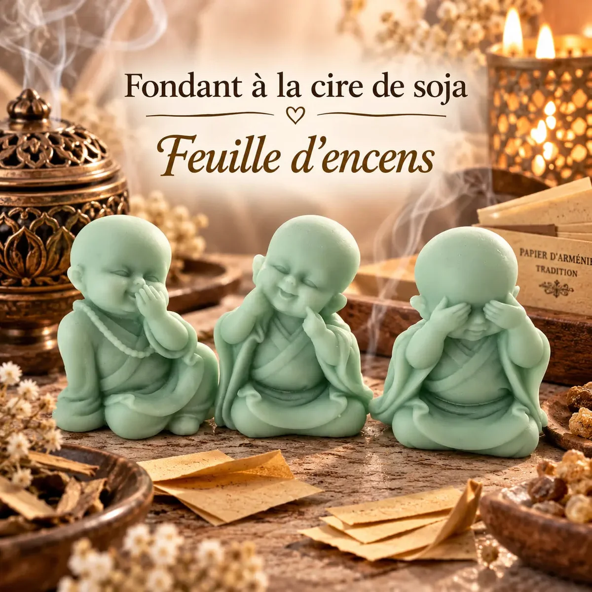 Fondants Parfumés Feuille d’Encens à la Cire de Soja