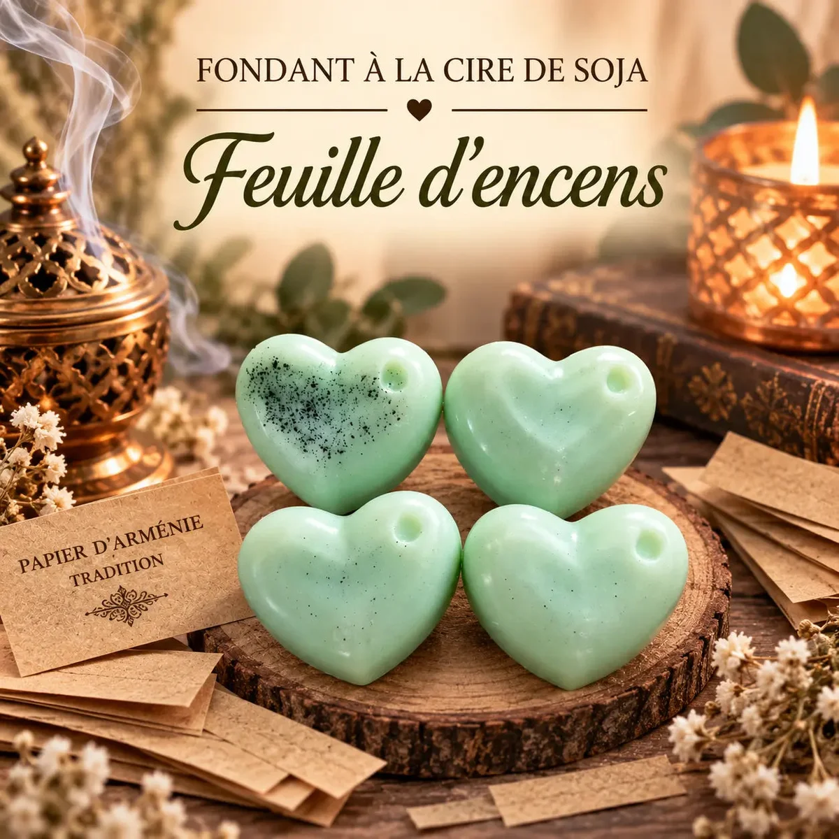 Fondants Parfumés Feuille d’Encens à la Cire de Soja
