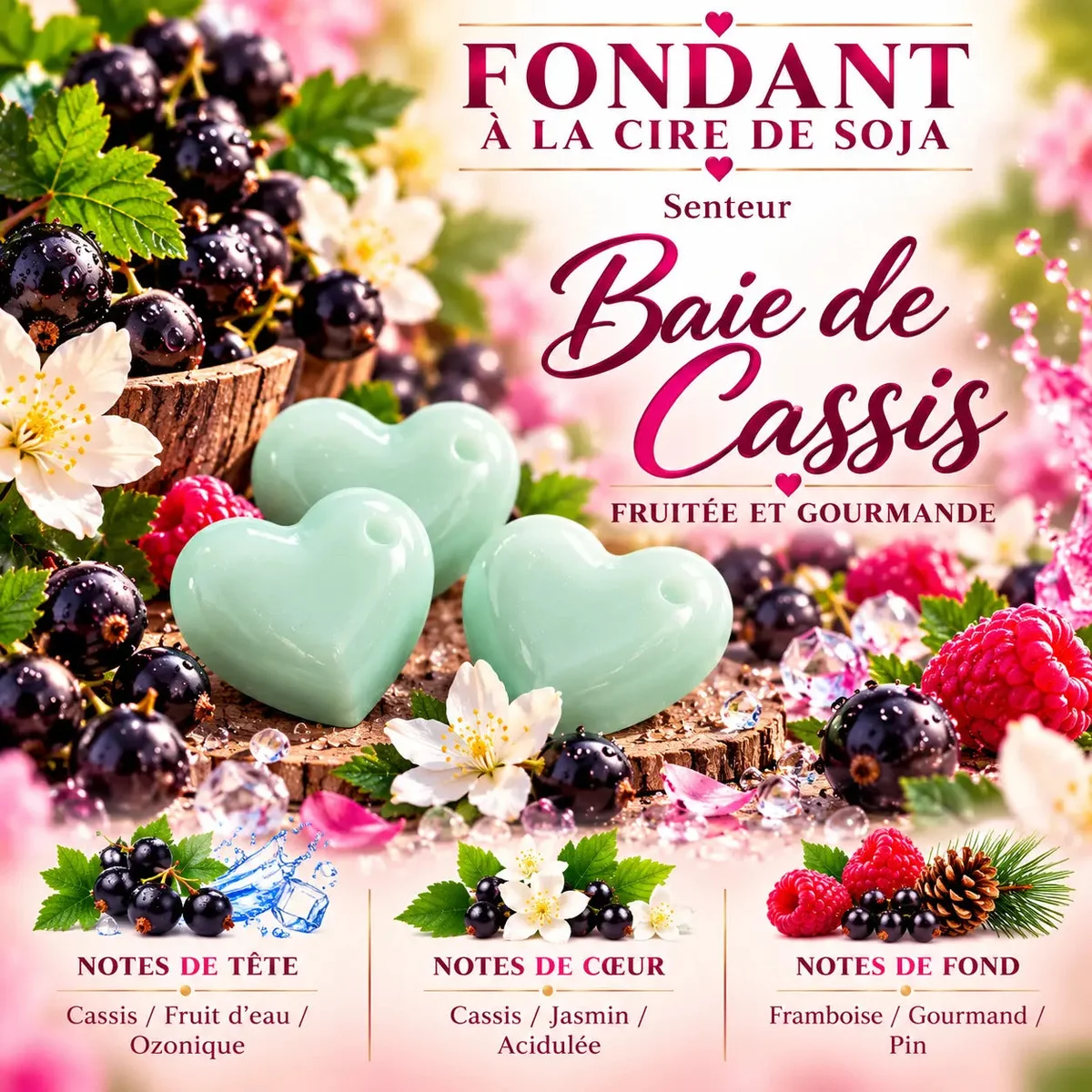 Fondant parfumé Baie de Cassis en cire de soja