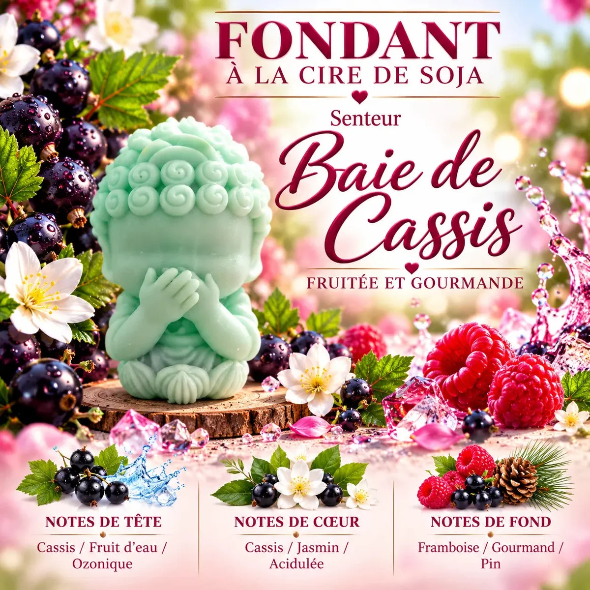 Fondant parfumé Baie de Cassis en cire de soja
