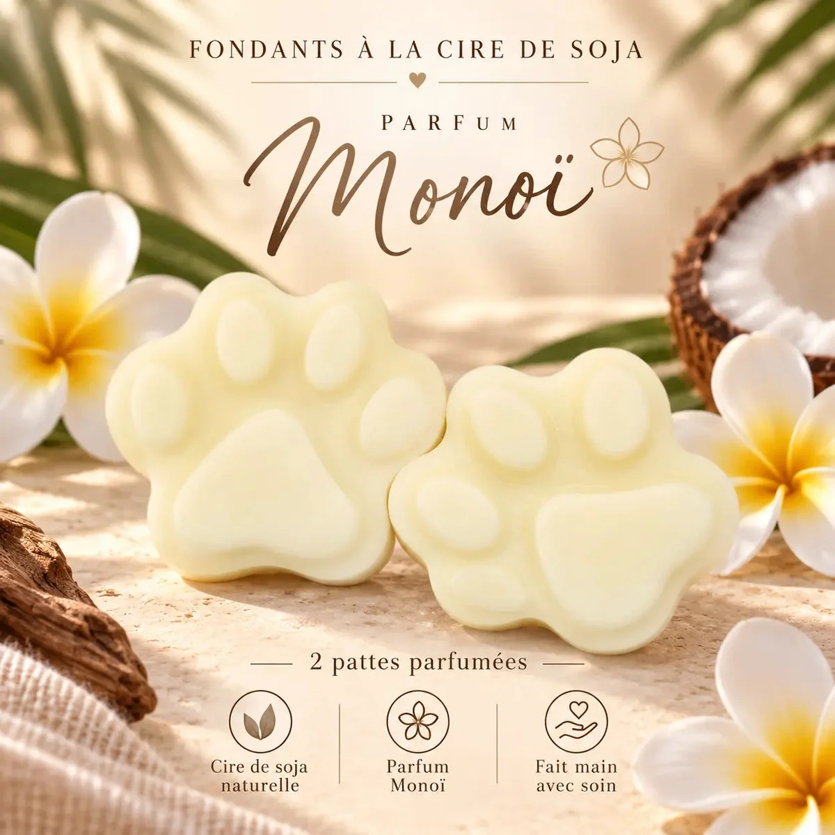 Fondants Parfumés Monoï à la Cire de Soja