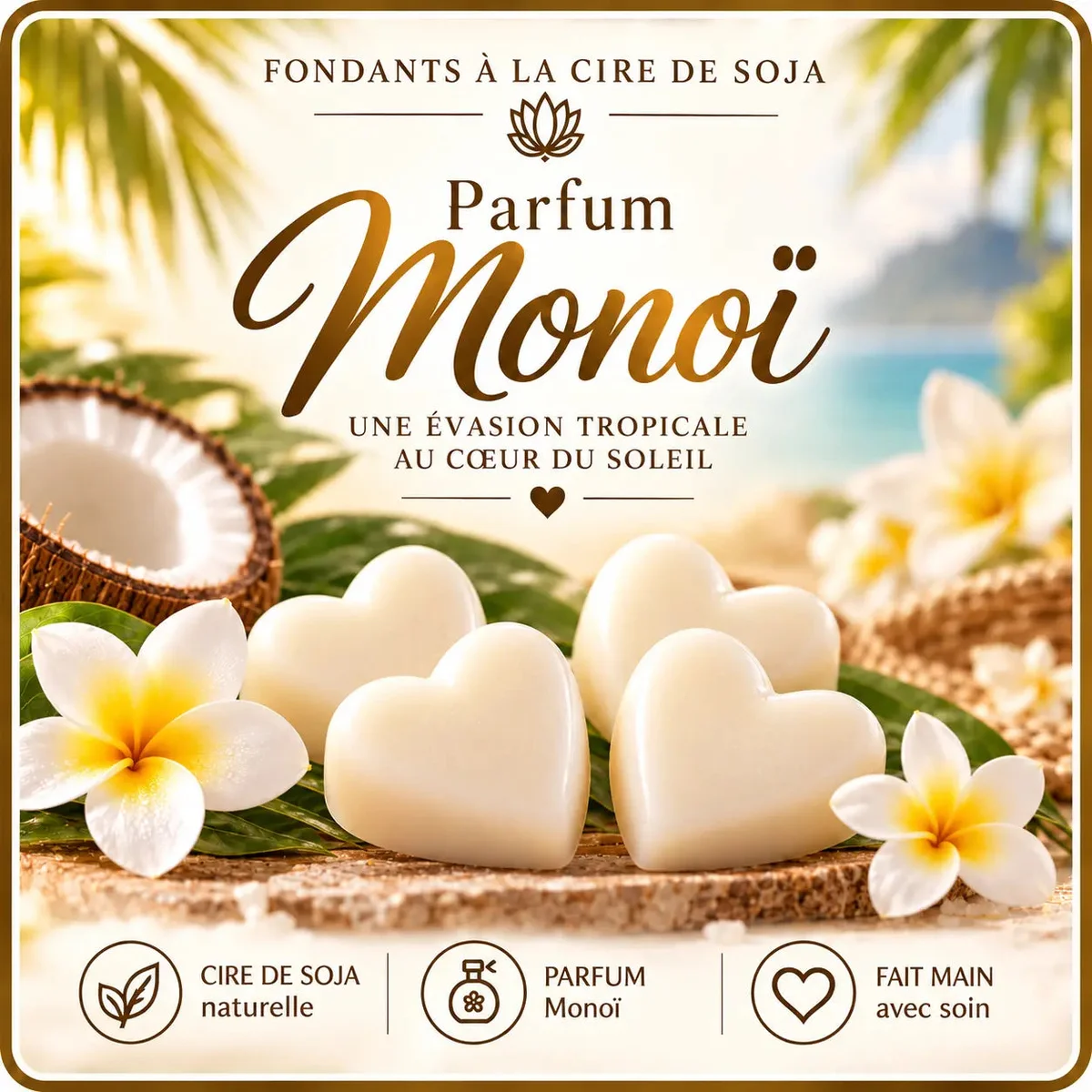 Fondants Parfumés Monoï à la Cire de Soja