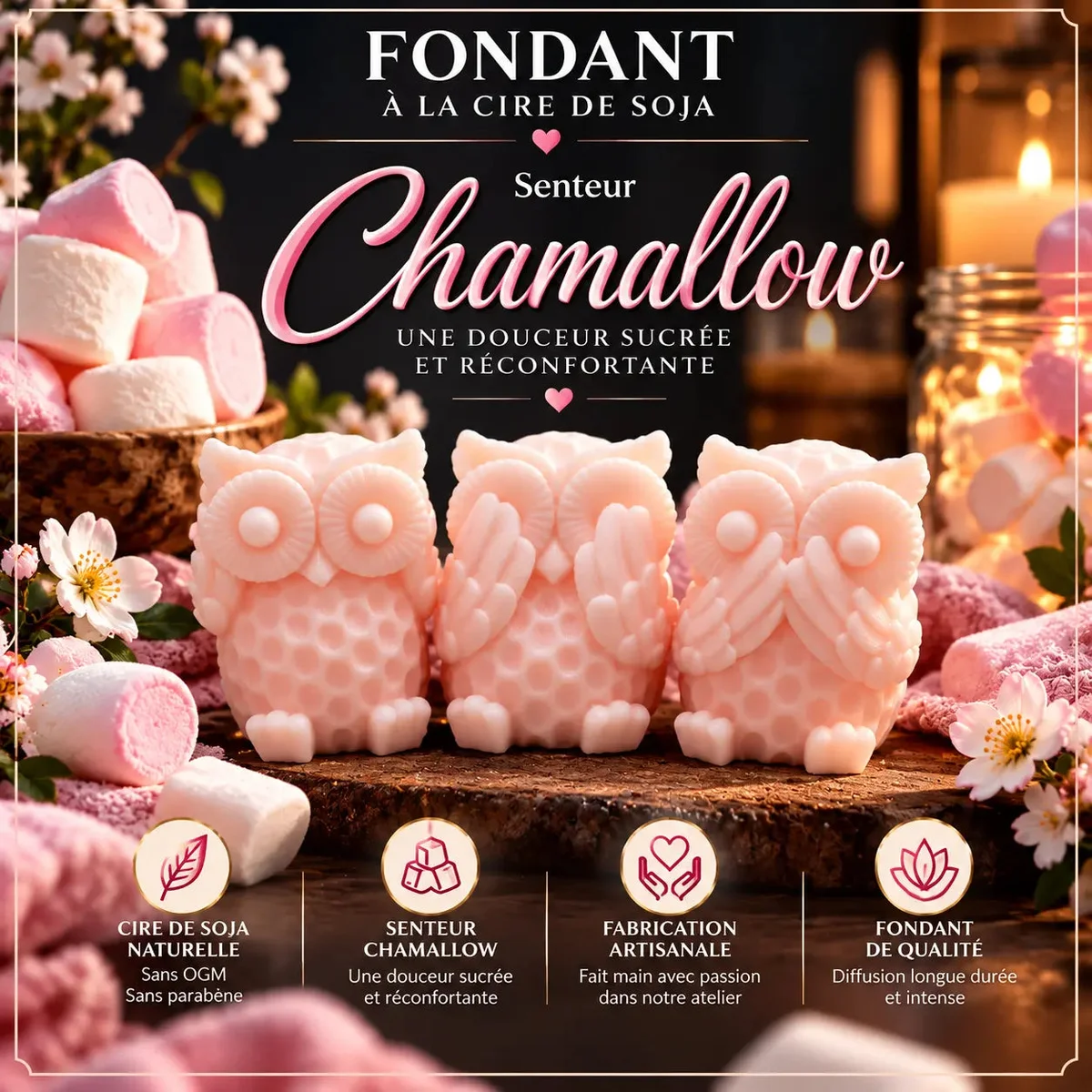 Fondant parfumé Chamallow en cire de soja
