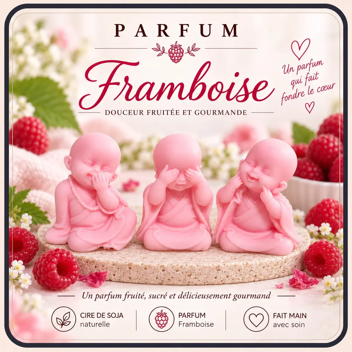 Fondants Parfumés Framboise à la Cire de Soja