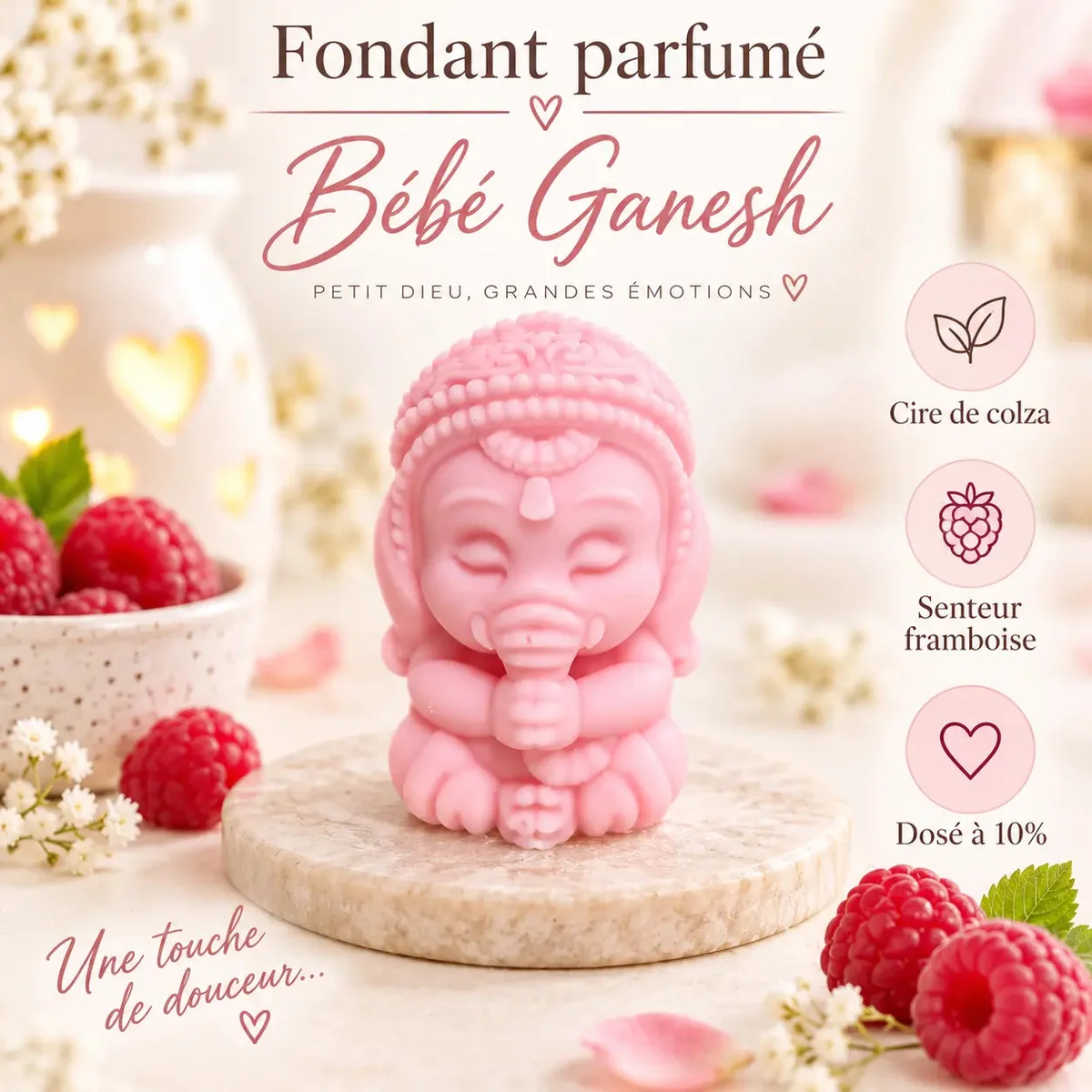 Fondants Parfumés Framboise à la Cire de Soja
