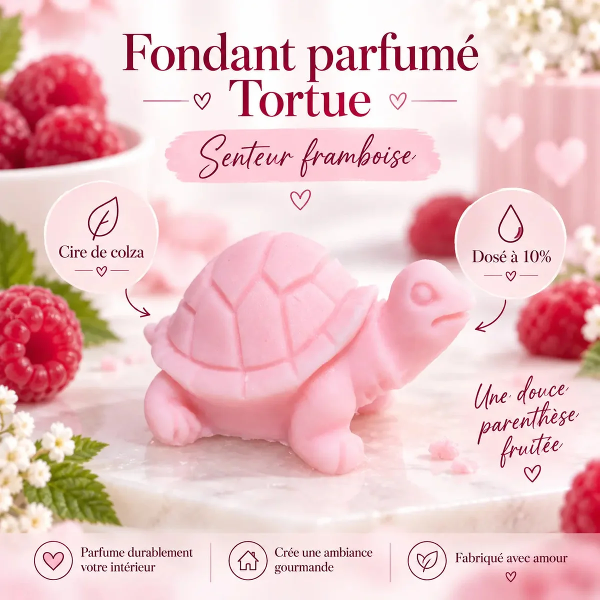 Fondants Parfumés Framboise à la Cire de Soja
