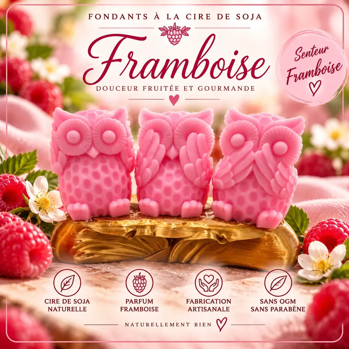 Fondants Parfumés Framboise à la Cire de Soja