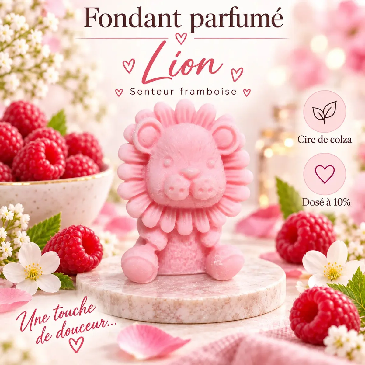 Fondants Parfumés Framboise à la Cire de Soja