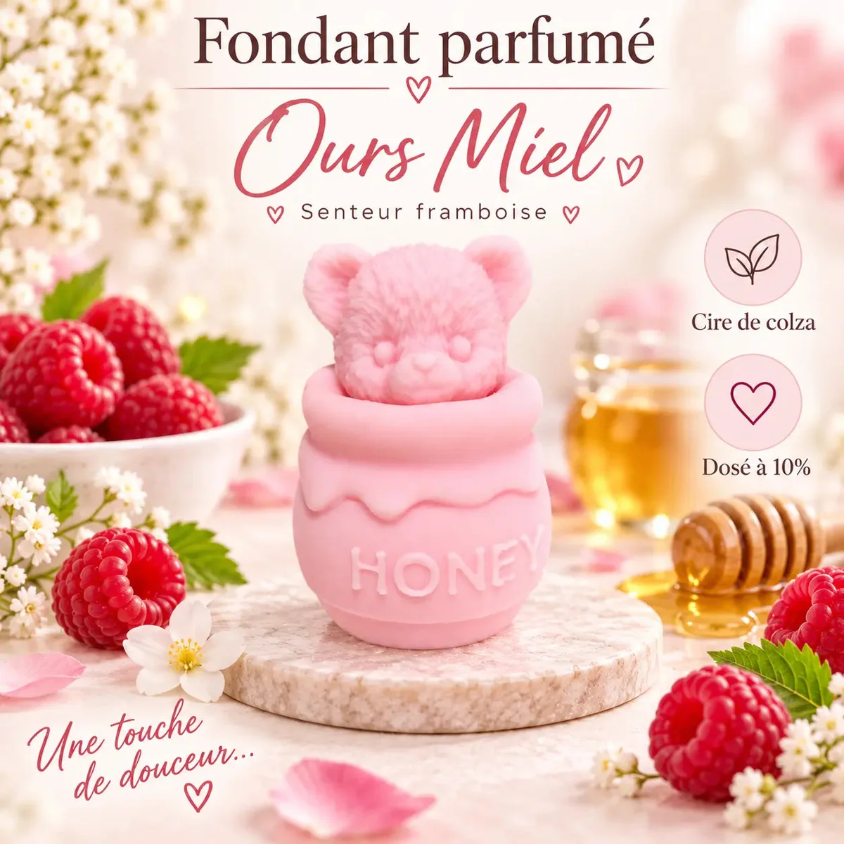 Fondants Parfumés Framboise à la Cire de Soja