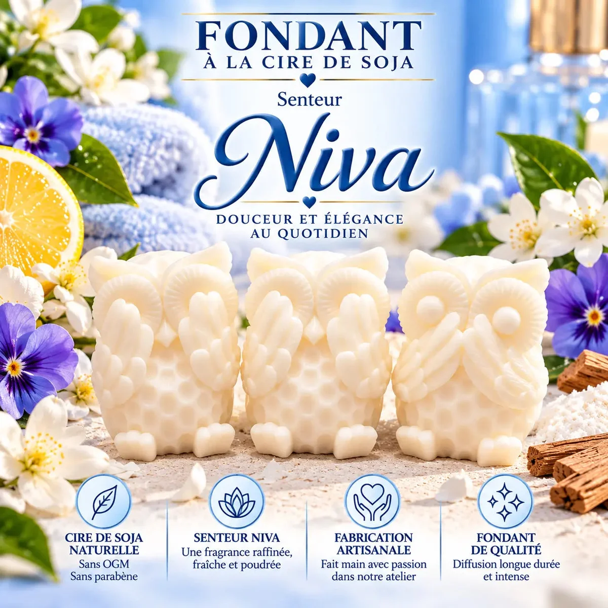 Fondant parfumé Niva en cire de soja