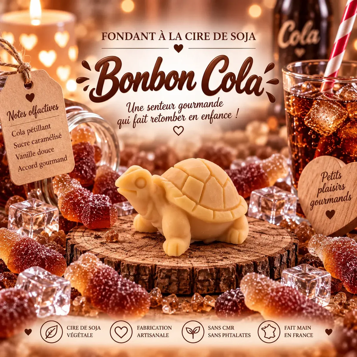 Fondants Parfumés Bonbon Cola à la Cire de Soja