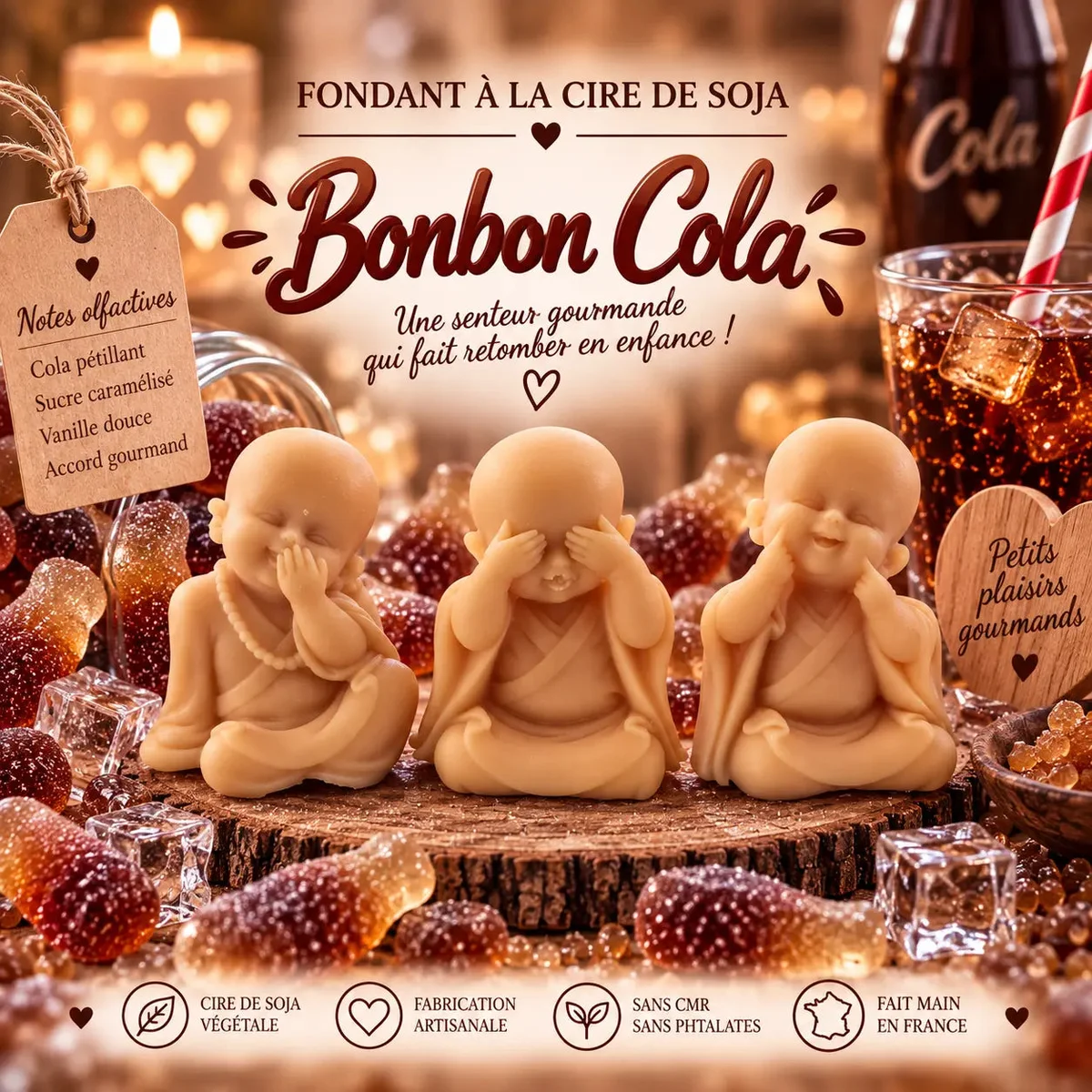 Fondants Parfumés Bonbon Cola à la Cire de Soja