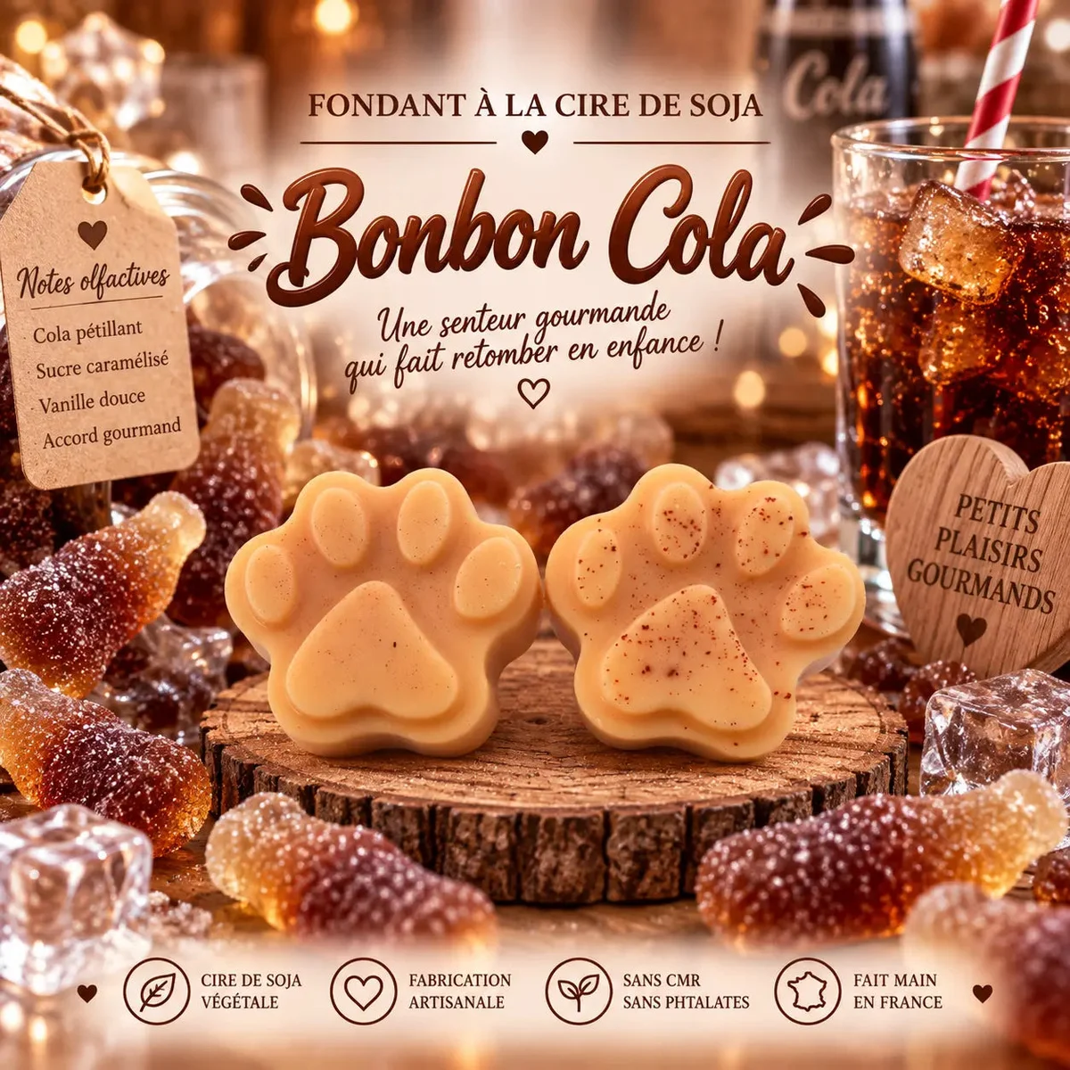Fondants Parfumés Bonbon Cola à la Cire de Soja