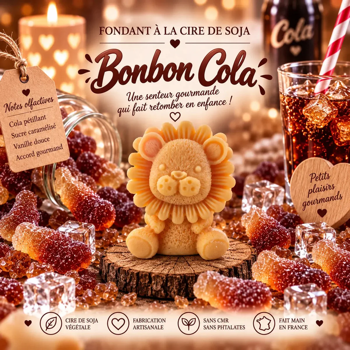 Fondants Parfumés Bonbon Cola à la Cire de Soja
