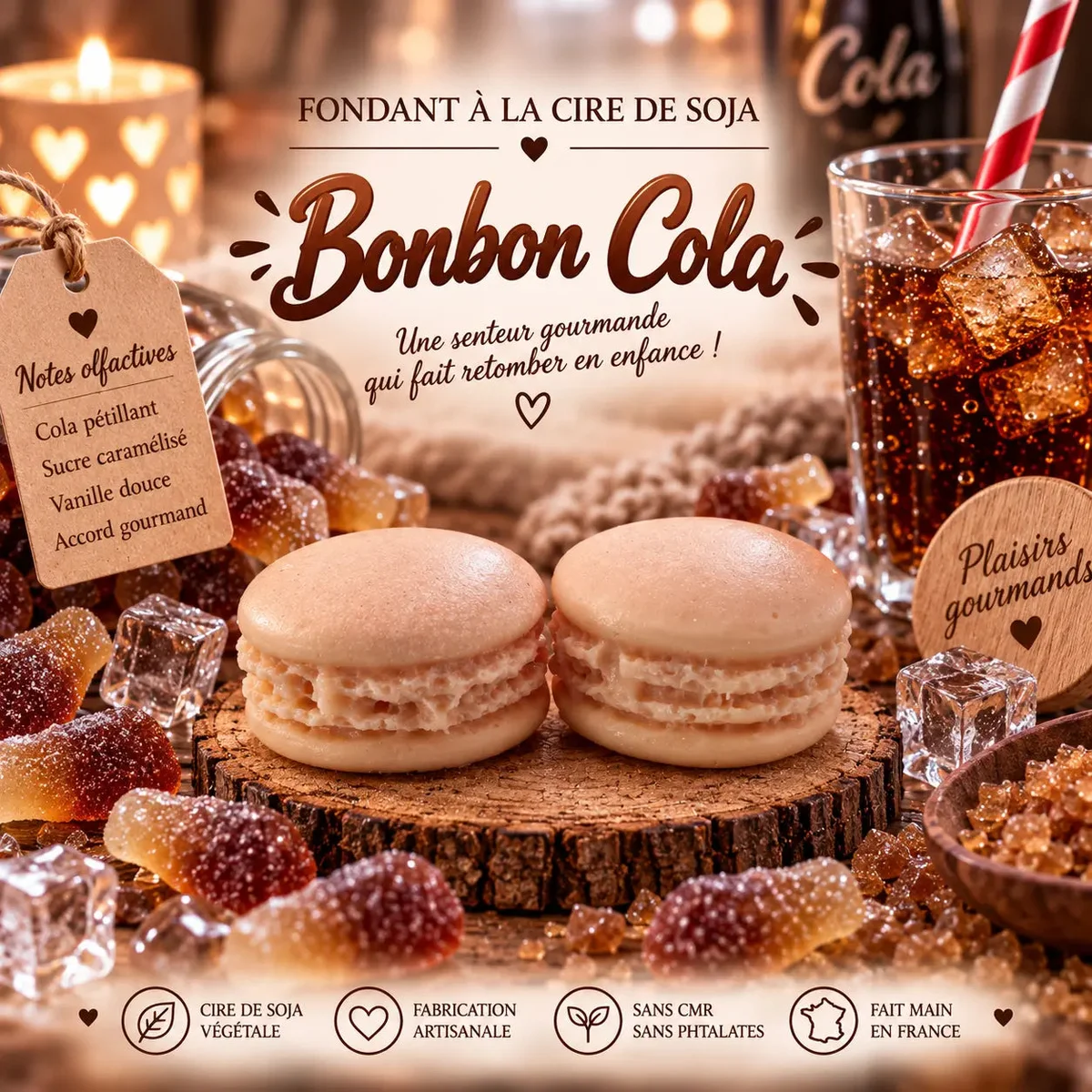 Fondants Parfumés Bonbon Cola à la Cire de Soja