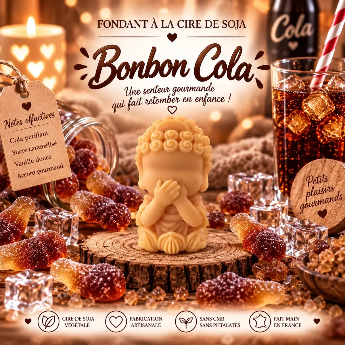 Fondants Parfumés Bonbon Cola à la Cire de Soja