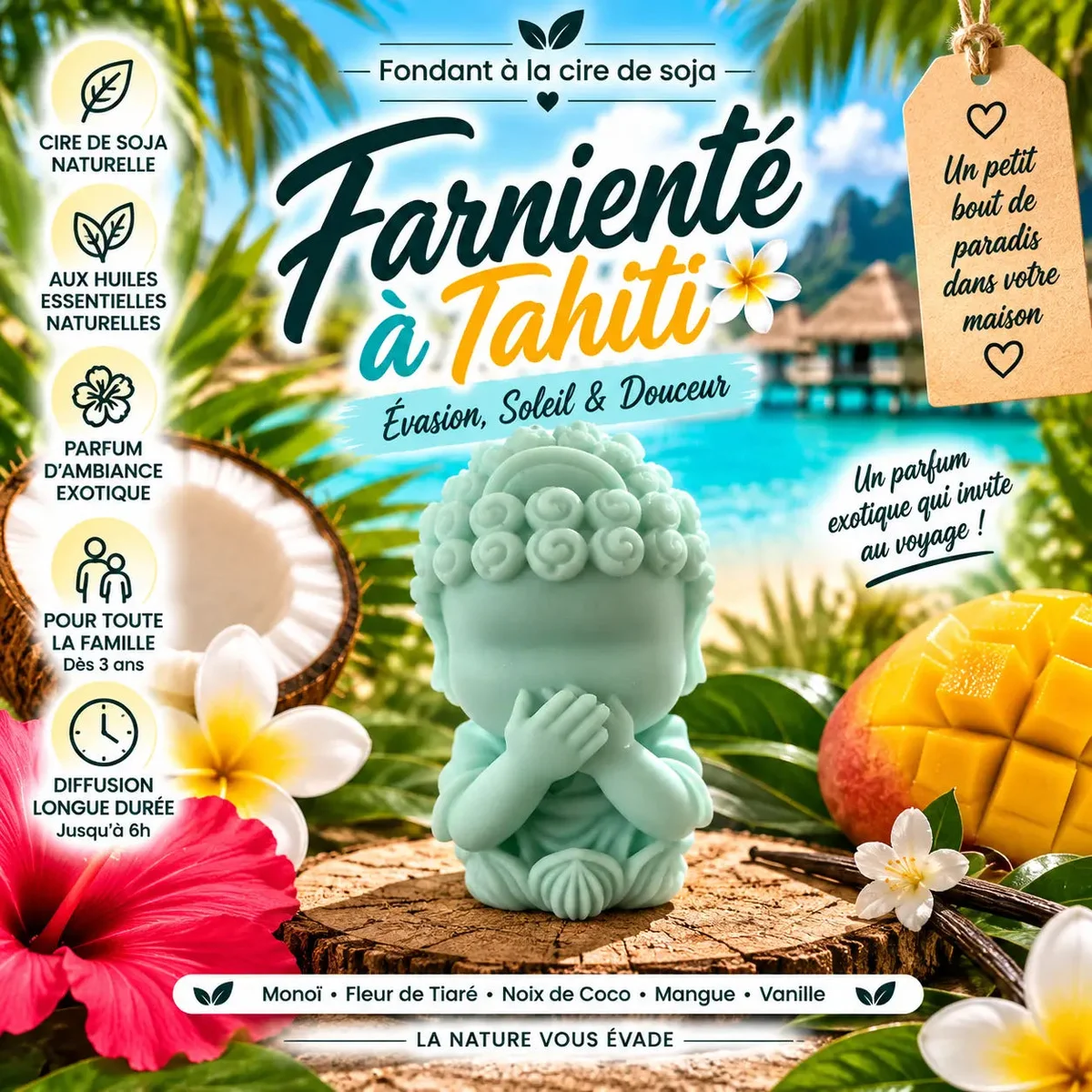 Fondants Parfumés Farniente à Tahiti à la Cire de Soja
