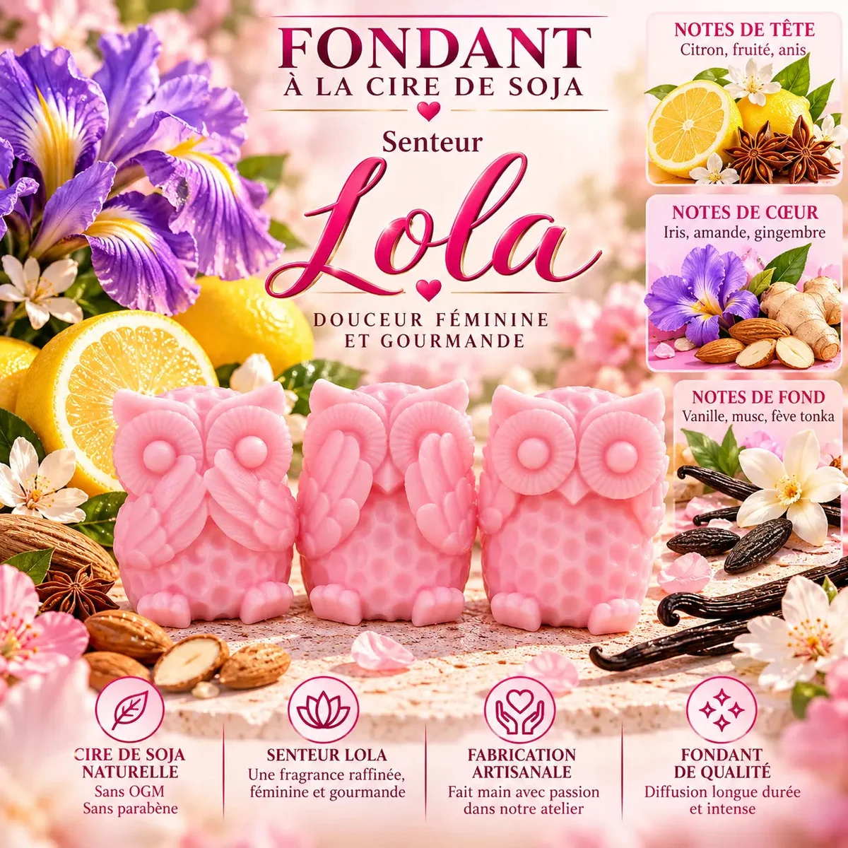 Fondant parfumé Lola en cire de soja