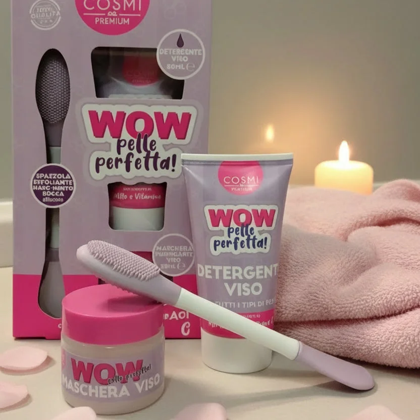 Coffret Soin Visage Purifiant – Kit "WOW Pelle Perfetta!" Myrtille & Vitamine C ,Cosmi Milano