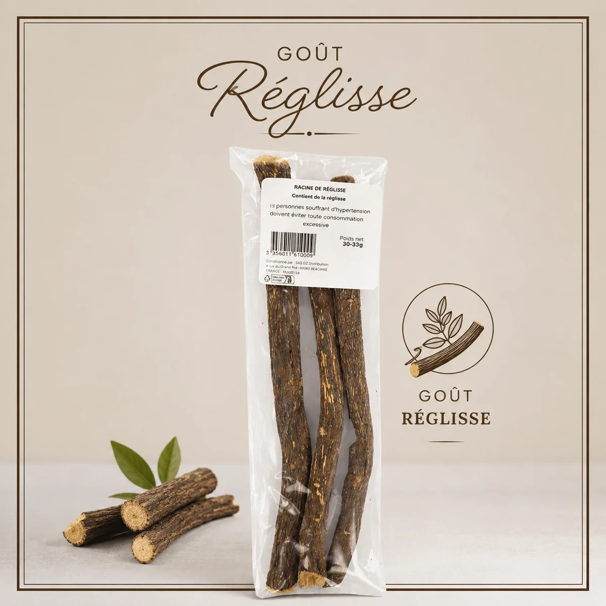 Bois de reglisse sachet de 30 33 g