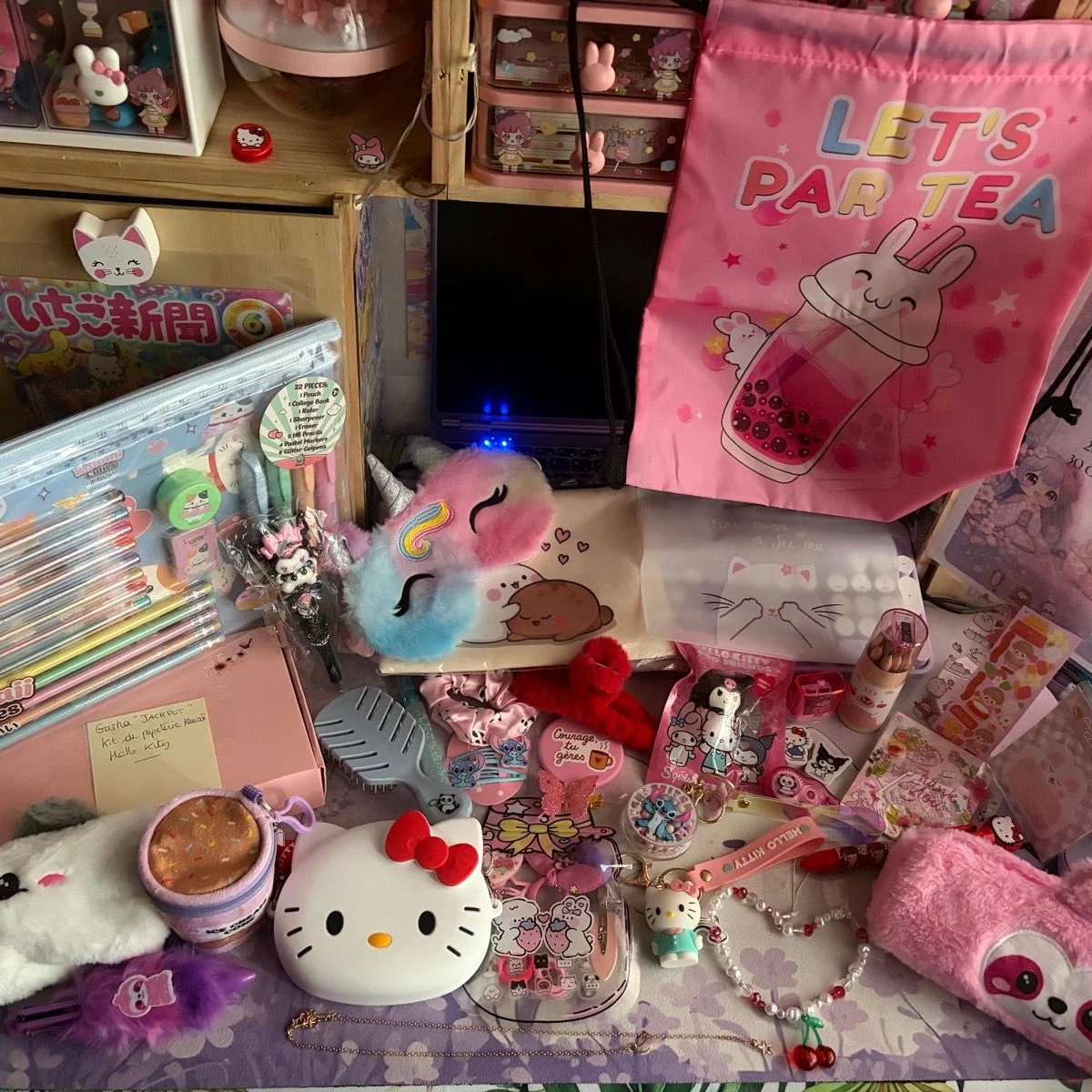 Ensemble de 20 Articles Kawaii + 2 🎁aux couleurs pastels, parmi papeterie, mode et beauté, accessoires, loisirs