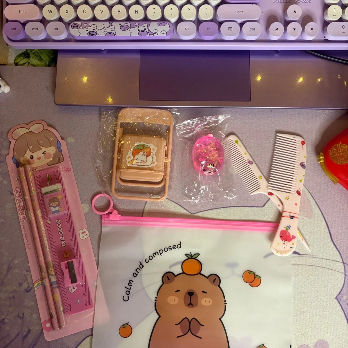Ensemble de 5 Articles Kawaii aux couleurs pastels, parmi papeterie, mode et beauté, accessoires, loisirs