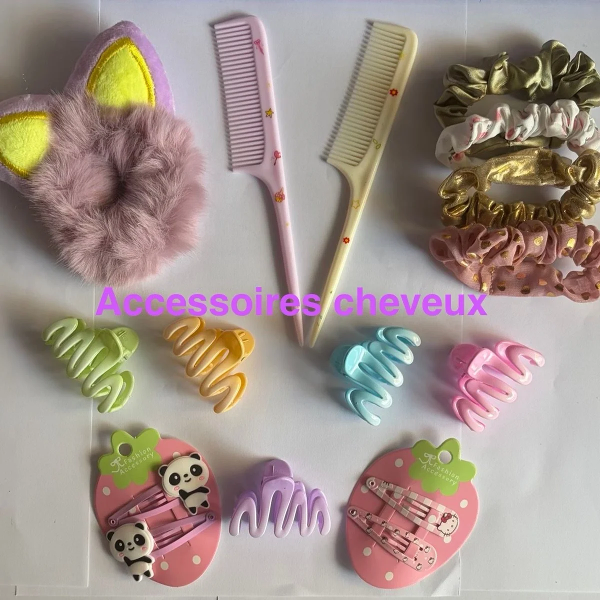 Ensemble de 5 Articles Kawaii aux couleurs pastels, parmi papeterie, mode et beauté, accessoires, loisirs