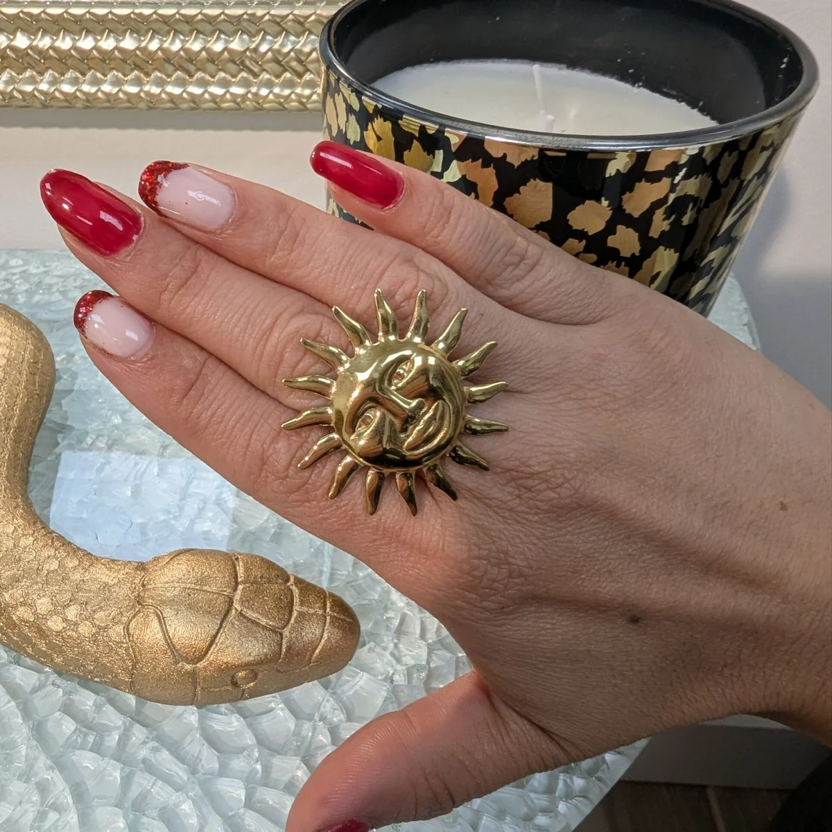 Bague soleil Doré